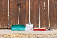 steel manure scraper with handle among livestock cleaning tools