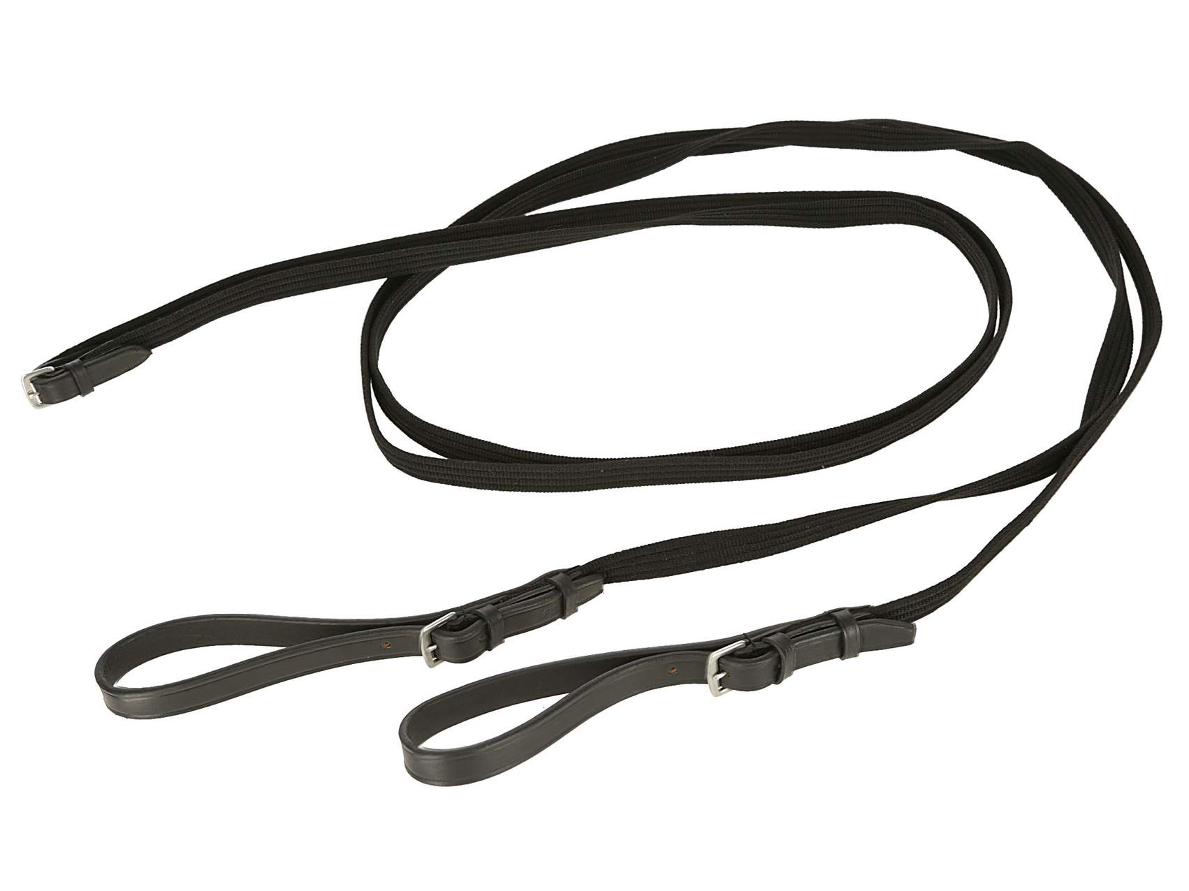 Web Draw Reins with Split Leather Loops