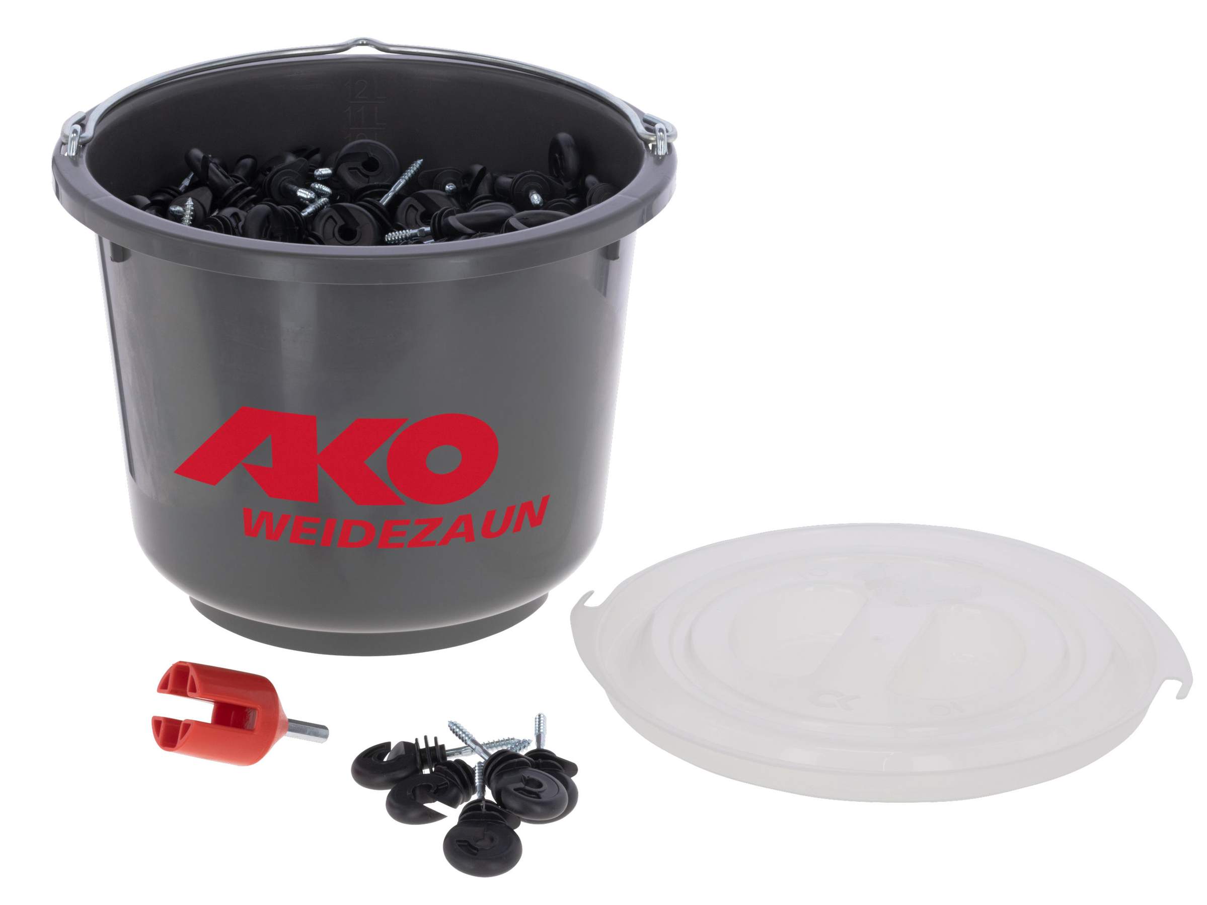 Ring Insulator with continuous Support with screw-in Screwdriver in robust Bucket