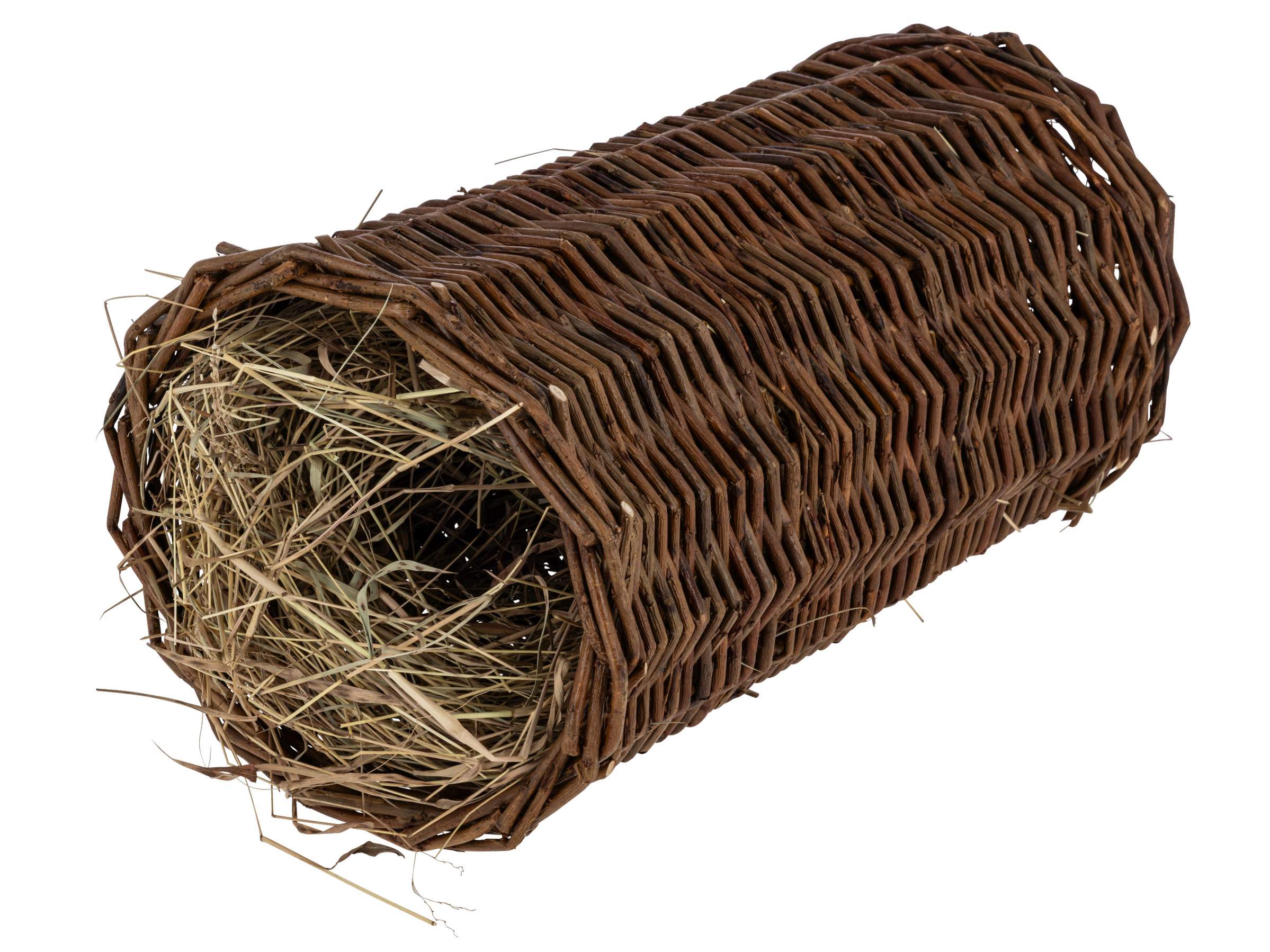Grazing tube with hay