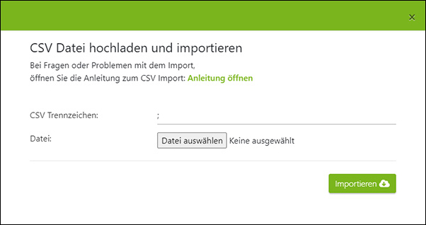 Warenkorb Import