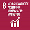 Piktogramm für Menschenwürdige Arbeit und Wirtschaftswachstum für das Handlungsfeld „Management“