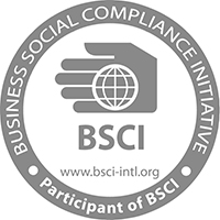 BSCI Logo für Einhaltung von ethischen Standards innerhalb der weltweiten Wertschöpfungskette