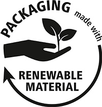 Verpackungslabel für Verpackung aus erneuerbarem Material