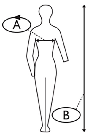 Grafik für Bekleidungsgrößen für Schutzkleidung