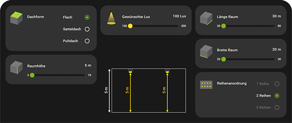 Screenshot vom LED-Konfigurator von Kerbl