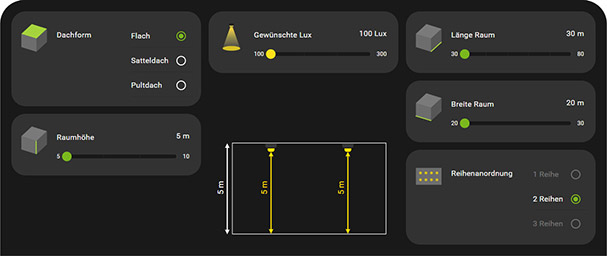 Screenshot LED-Konfigurator: Einstellungen