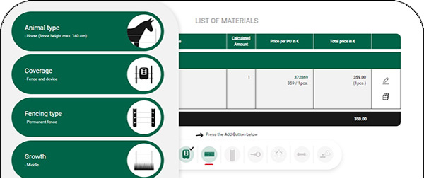 screenshot of AKO Fenceconfigurator settings