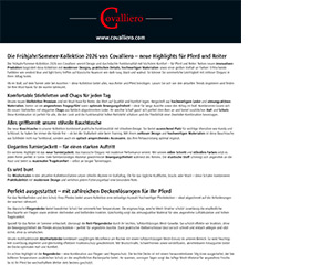 Werbetext für Covalliero Frühjahr / Sommer Kollektion