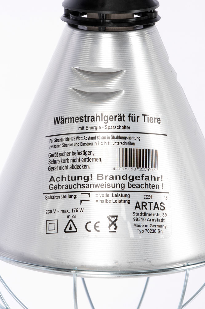 Wärmestrahler mit Schutzkorb und 5 m Kabel Alu Lampe Wärmestrahlgerät
